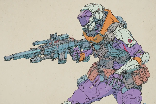 Futuristic Cyberpunk Soldier Concept Art
