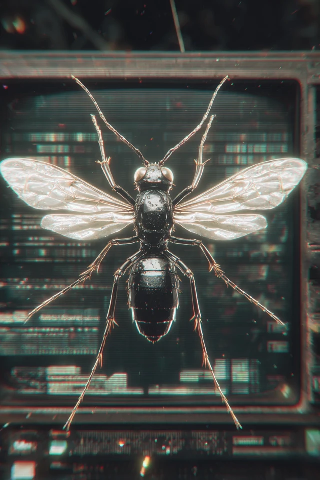 Winged Insect Analog Horror Retro Futuristic