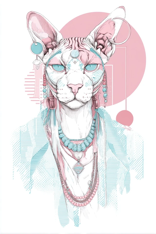Neo Pop Portrait Half Human Half Animal