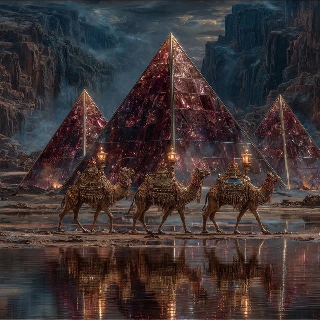 Ruby Pyramids Ancient Egypt Fantasy Art