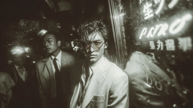 Tokyo Noir Fashion A Stylish Man Smoking