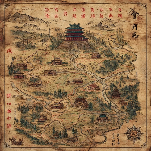 Ancient Map of Henan Province China
