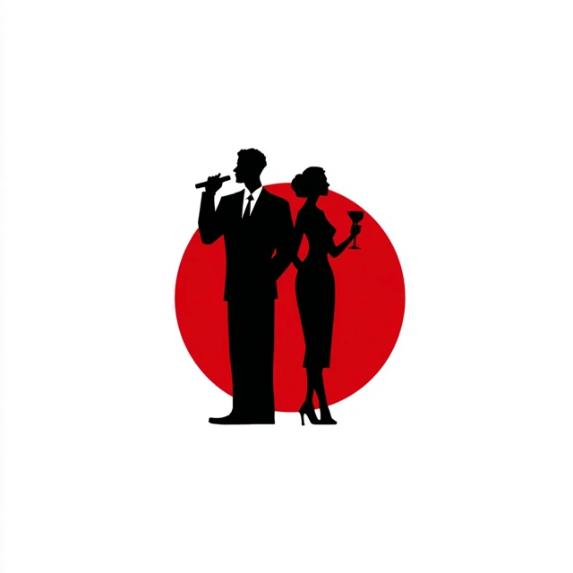 Elegant Silhouette Logo Cigar Wine