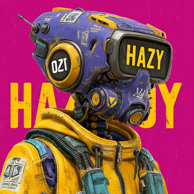 Hazy Bot Icon Cyberpunk Design