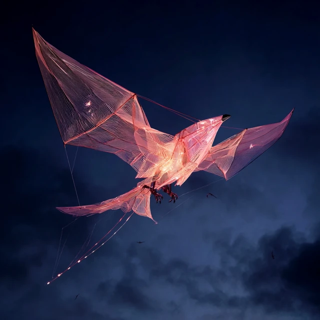 Luminous Bird Kite Dreamy Tech Art