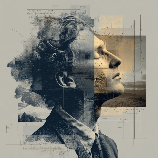 Thinking Man Past Present Future Artistic