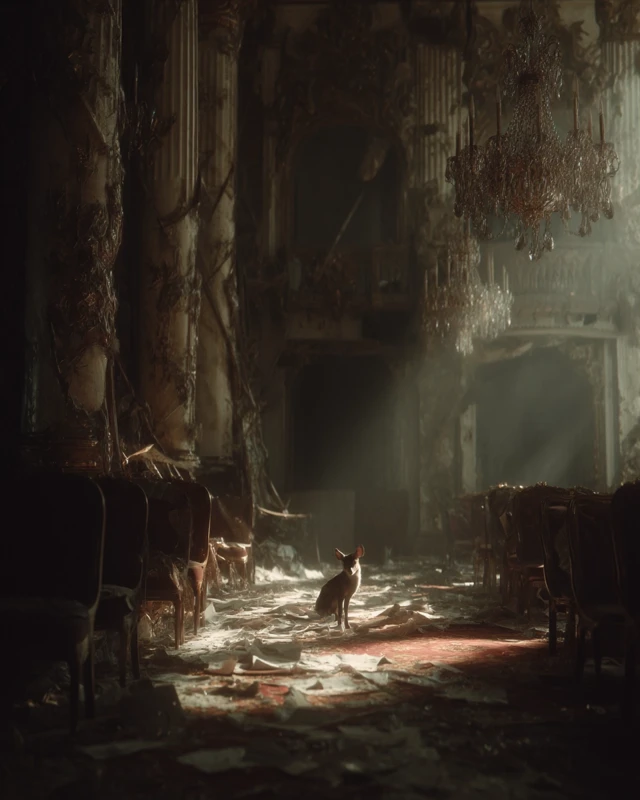 Abandoned Opera House Lobby Scene
