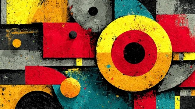 Abstract Geometric Art Vibrant Colors and Movement