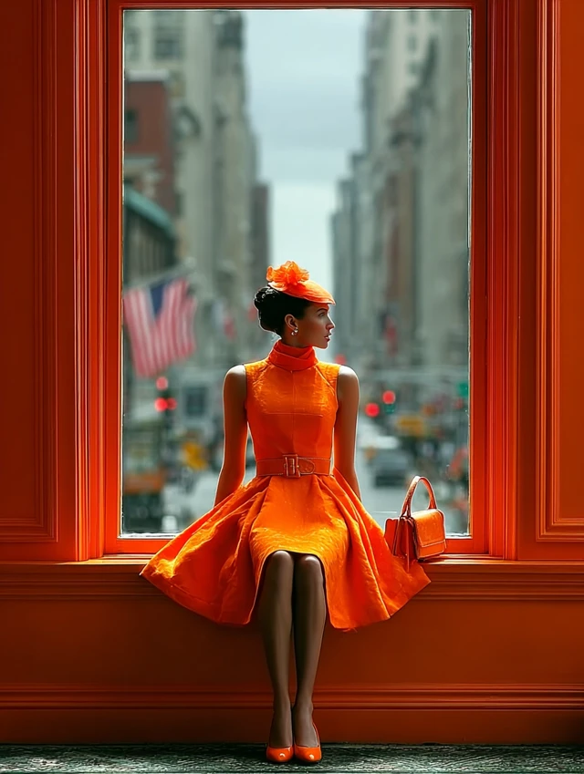 Lady in Orange Dress by Rodney Smith
