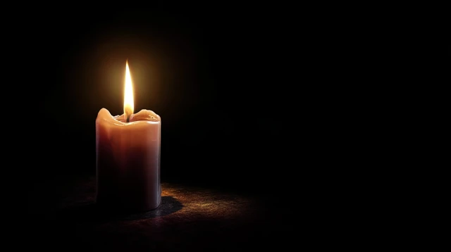 Burning Candle Dramatic Lighting Atmospheric