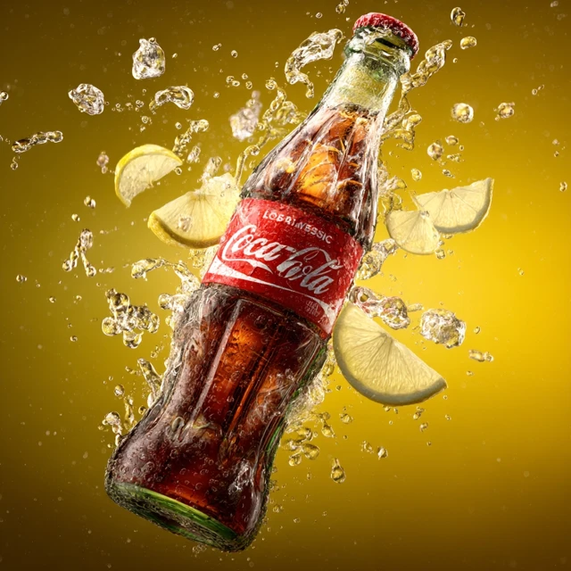 Coca Cola Refreshing Summer Drink with Ice and Lemon