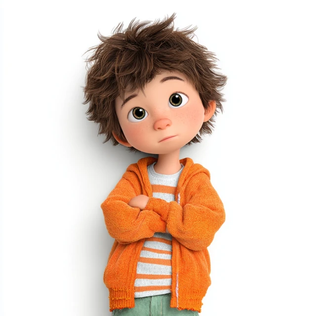 Cute 3D Cartoon Boy Character