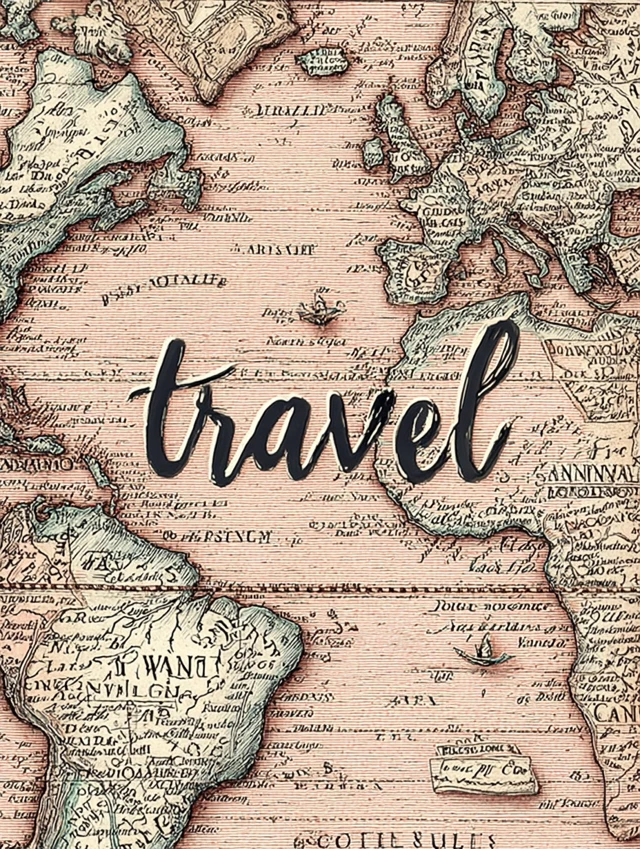 Travel Romance A Pink Map Journey