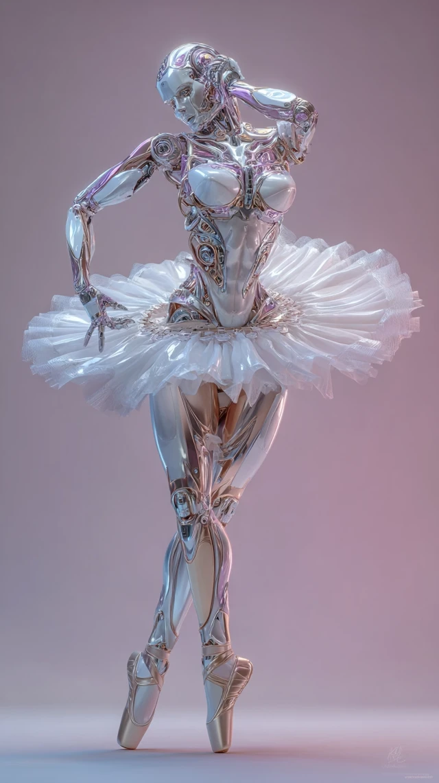 Robot Ballerina Elegant Photorealistic Portrait