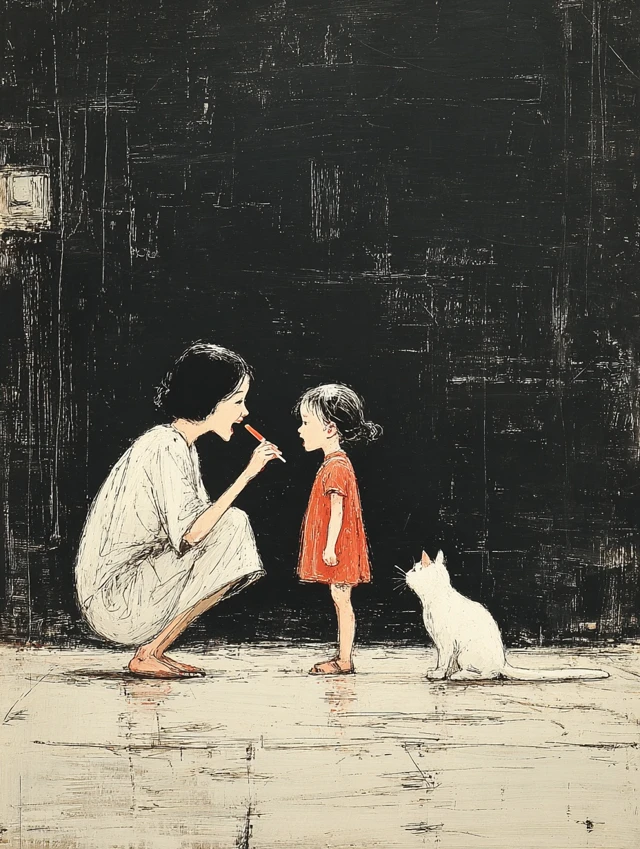 Shared Popsicle A Touching Chalkboard Illustration