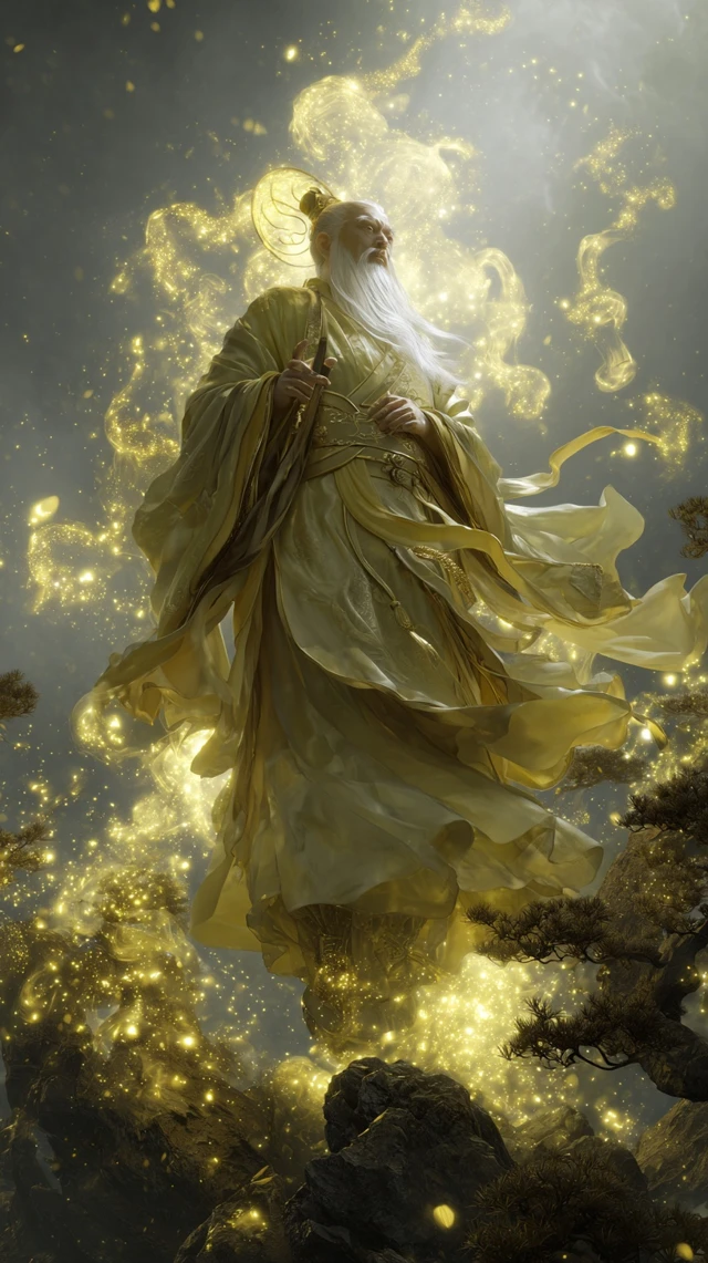 Taoist Immortal on Mountaintop Painting