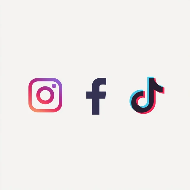 Instagram Facebook TikTok Logos Wabisabi Style