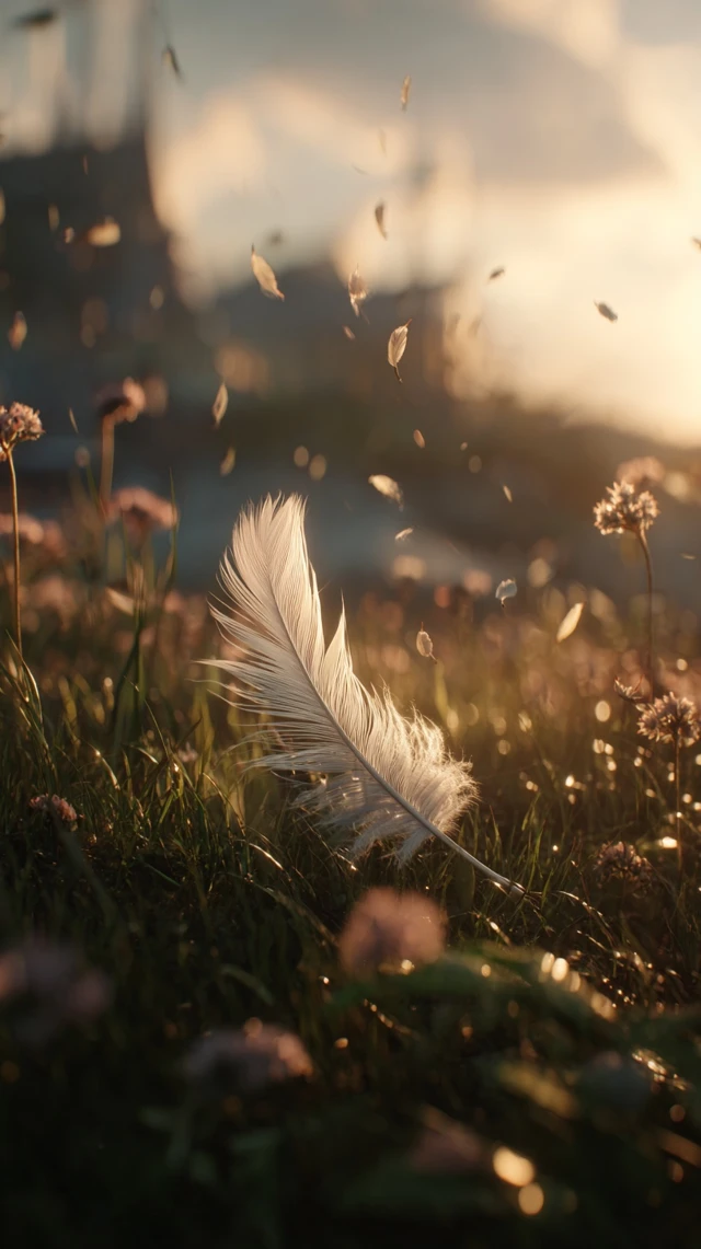 White Feather in Sunlight Unreal Engine 5 Style