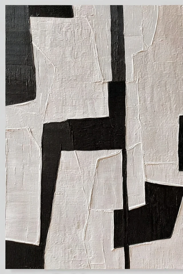 Abstract Black and White Geometric Art
