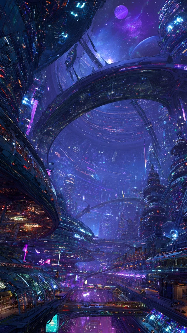 Cyberpunk Space City Futuristic Architecture