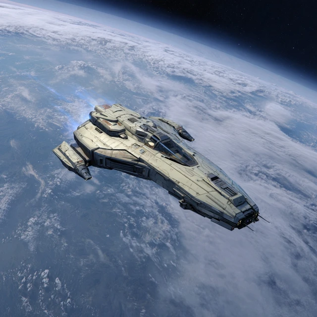 Striker Corvette Spacecraft in Deep Space