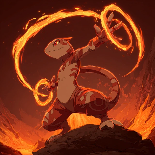 Charmeleon Firebender Avatar Anime Art