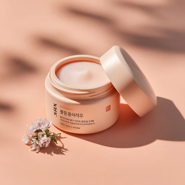 KBeauty Cosmetic Label Design Peach Toned Skincare Product