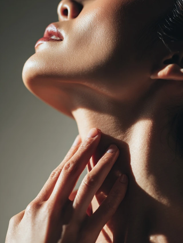 Elegant Woman Applying Skincare Close Up Photography