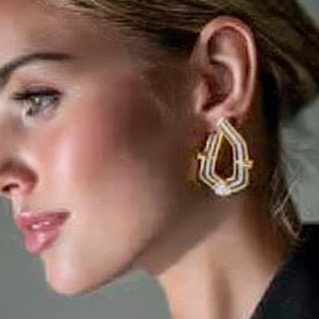 Elegant Diamond Earring in Ultra Realistic Photography