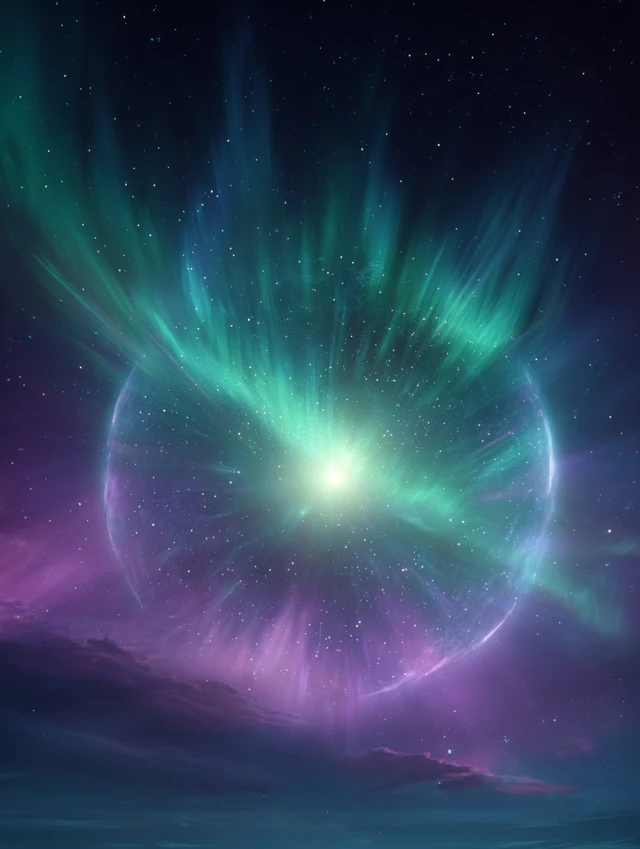 Aurora Borealis Night Sky Illustration