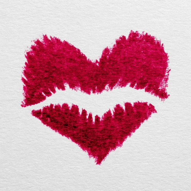 Heart Drawn with Lipstick