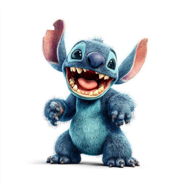 Stitch from Lilo and Stitch Laughing