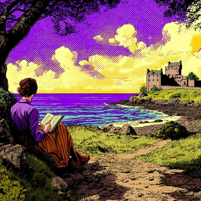 Scottish Writer Pop Art Castle and Sea