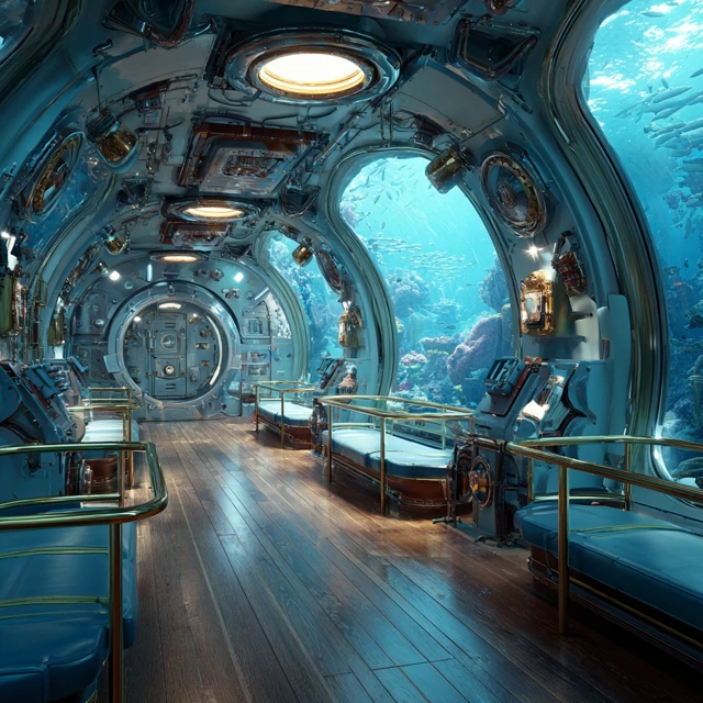 Submarine Interior Underwater Exploration