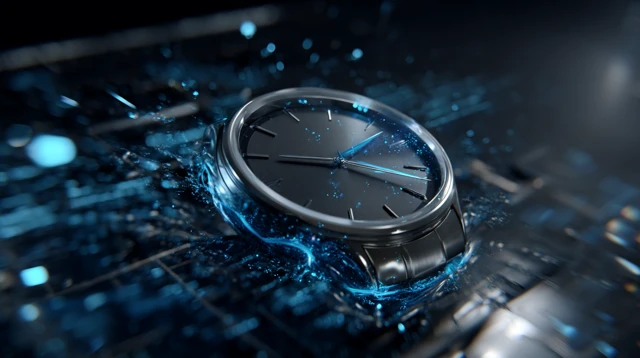 Luxury Watch Dissolving into Code Digital Elegance