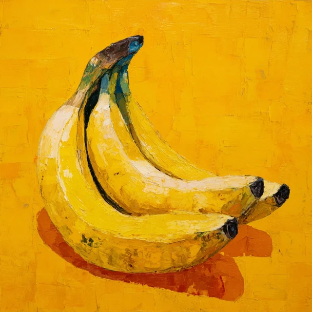 Banana Painting Maximalist Bright Colors
