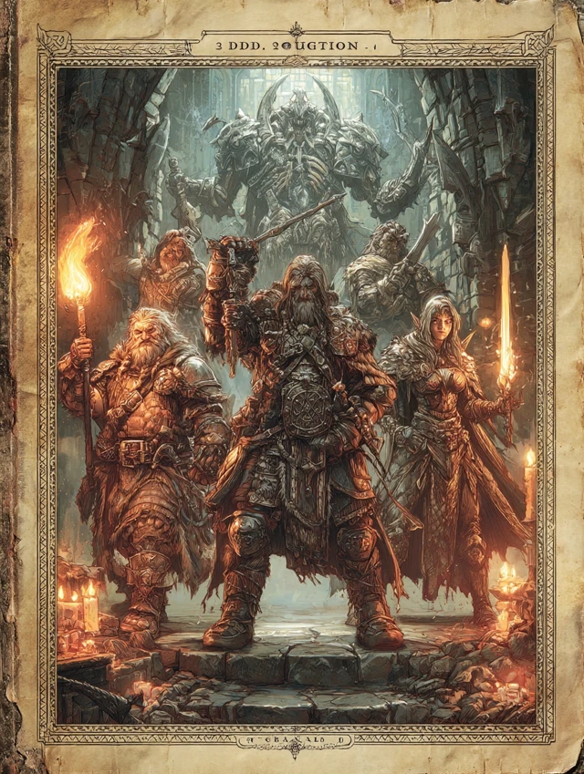 DandD 5E Fantasy Adventurers Dungeon Cover Art