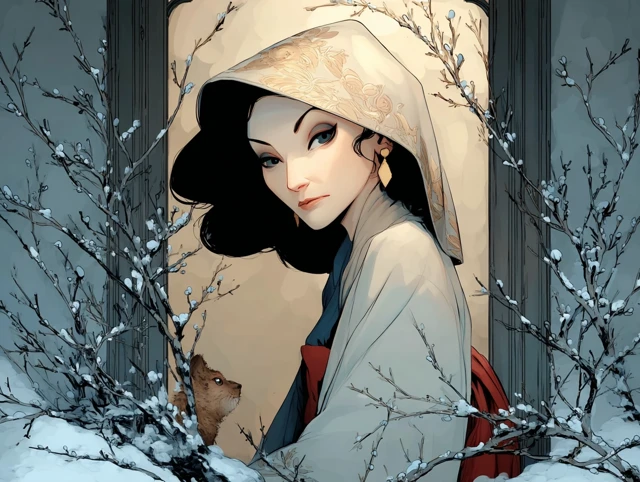 Midwinter Snow Weaver Portrait Illustration