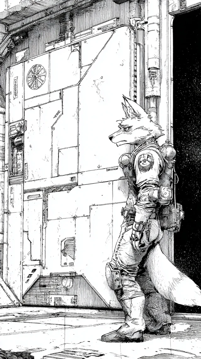 SciFi Anthro Fox Mechanic Graphic Novel Page