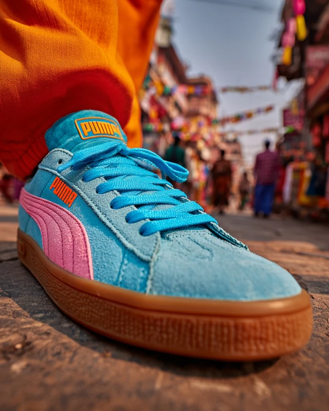 Vibrant Puma Sneaker in Indian Street Market
