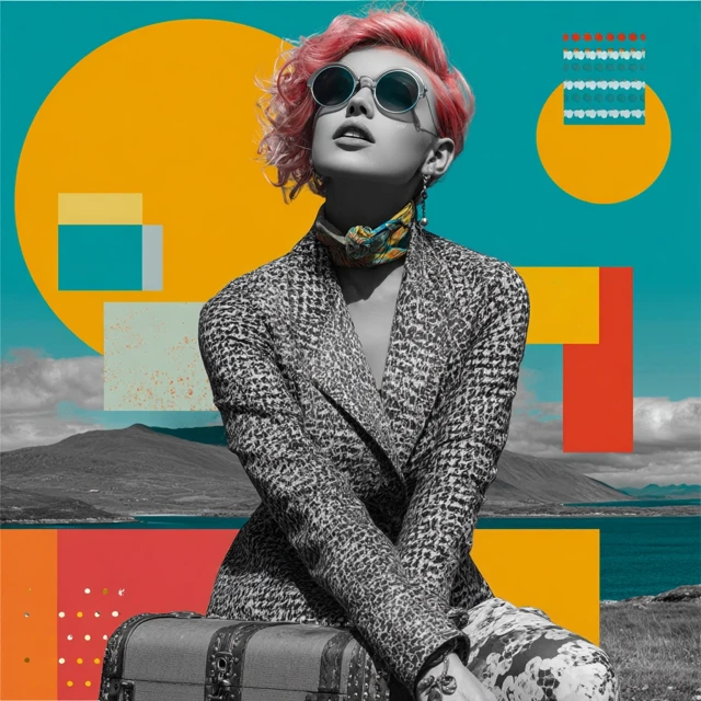 Modern Art Extravagant Woman With Sunglasses