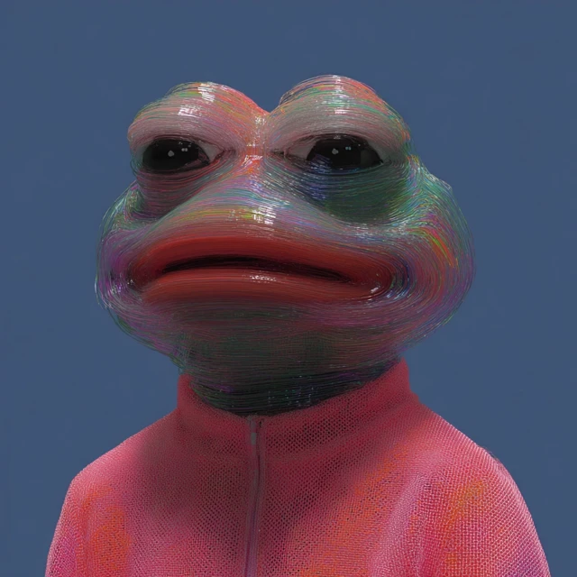 Abstract Frog Illustration in Pink Suit