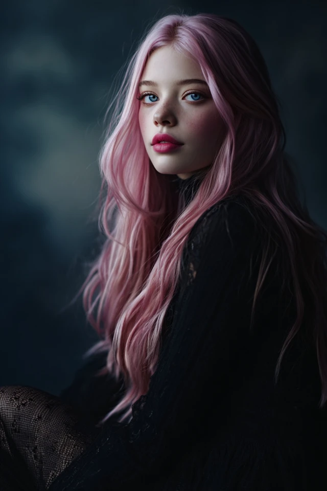 Gorgeous Young Woman with Pink Hair