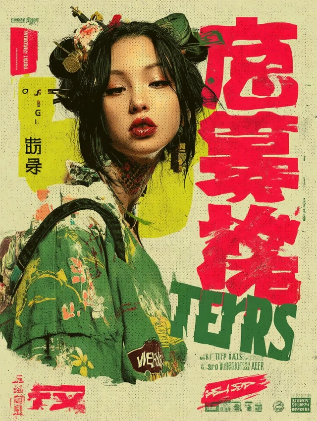 Japanese Geisha Graffiti Art