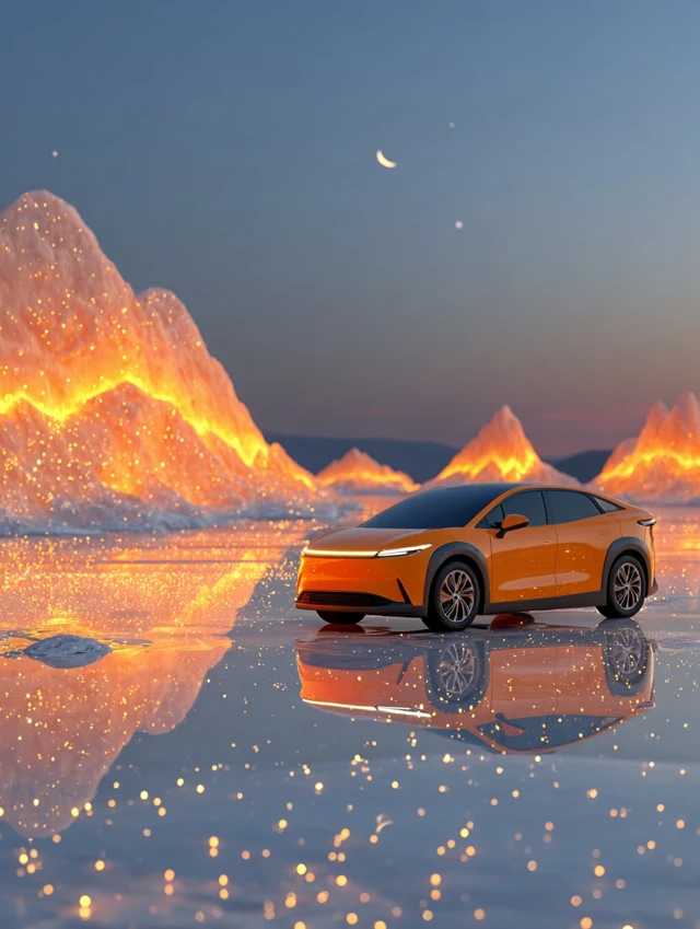 Futuristic Electric SUV in a Surreal SciFi Dreamscape