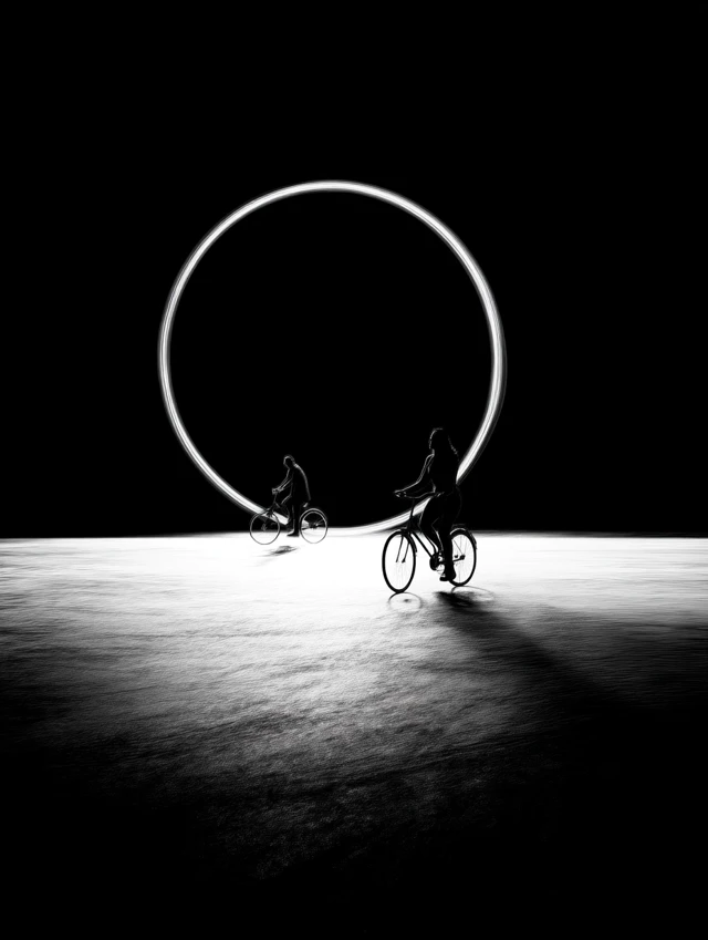 Bikes and Light: Abstract Black and White Photography