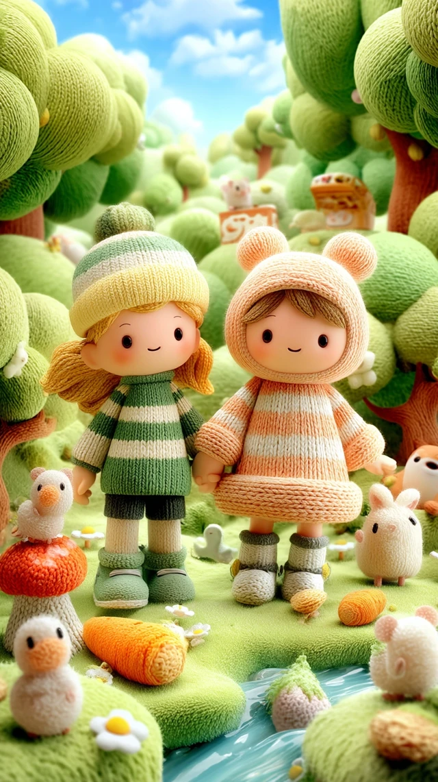 Cute 3D Cartoon Picnic in the Park