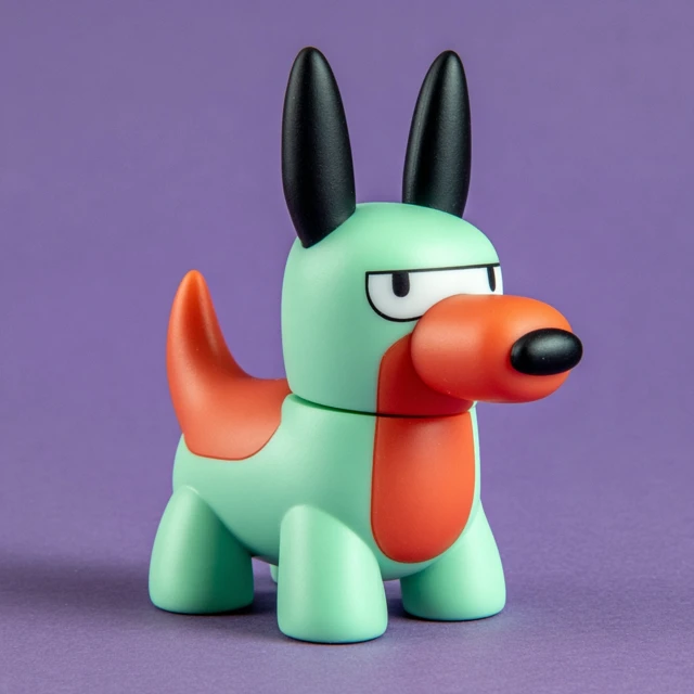 Vinyl Toy Dog 3D Animated Smooth Textures