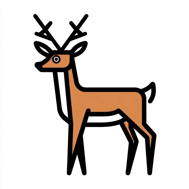 Deer Icon Vector Illustration Simple Modern