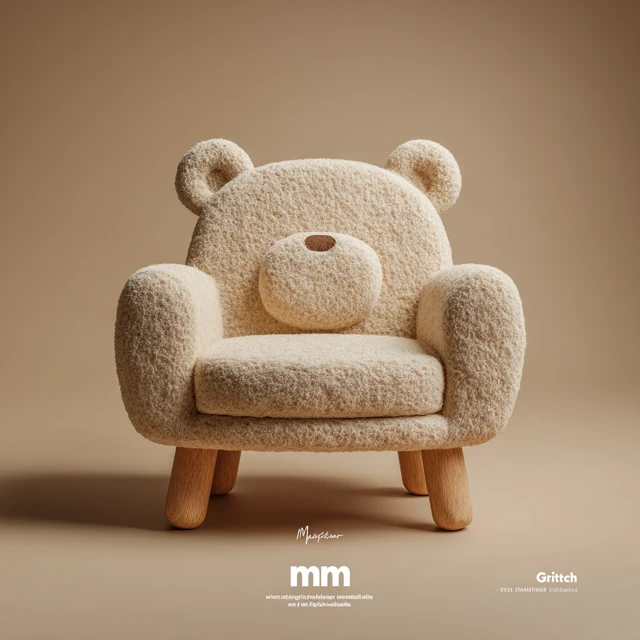 Teddy Bear Childrens Sofa Minimalist Design by MYSfallen